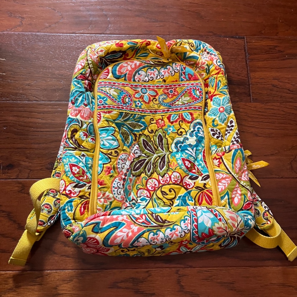 Vera Bradley Provencal Yellow Floral Paisley Backpack